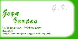 geza vertes business card