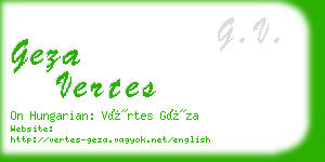geza vertes business card